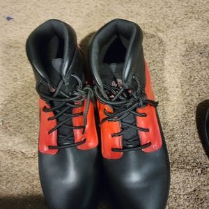 Customized Red and Black boots